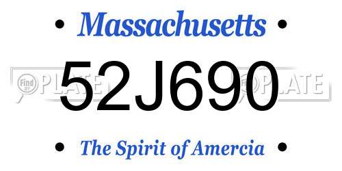 52J690 Massachusetts License Plate