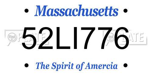 52LI776 Massachusetts License Plate
