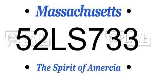 52LS733 Massachusetts License Plate