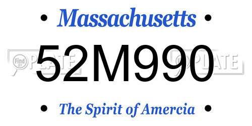 52M990 Massachusetts License Plate