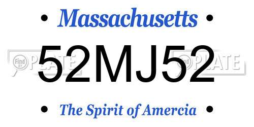 52MJ52 Massachusetts License Plate