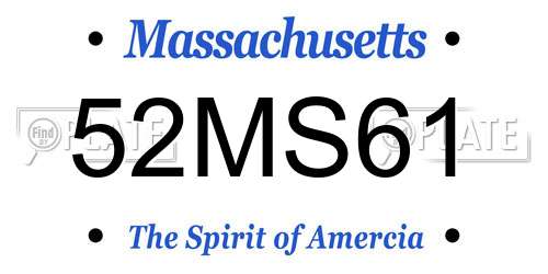 52MS61 Massachusetts License Plate
