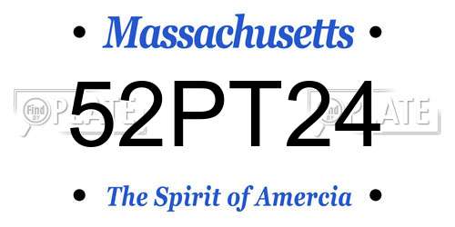 52PT24 Massachusetts License Plate