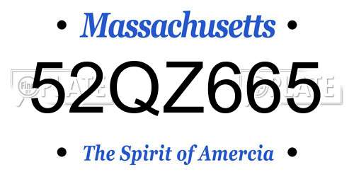 52QZ665 Massachusetts License Plate