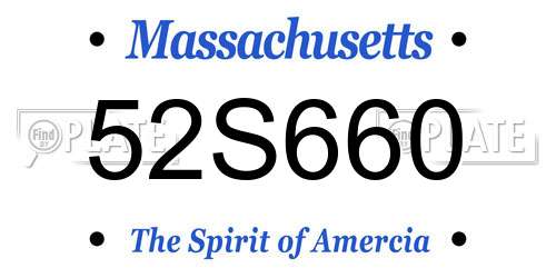 52S660 Massachusetts License Plate