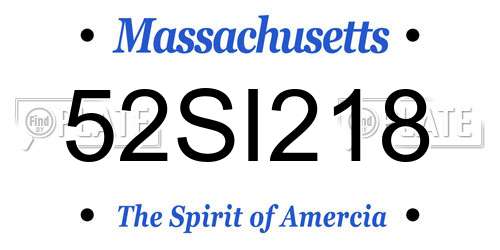 52SI218 Massachusetts License Plate