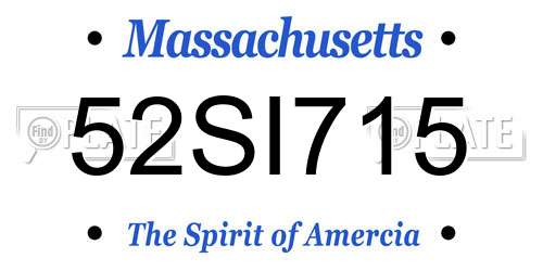52SI715 Massachusetts License Plate