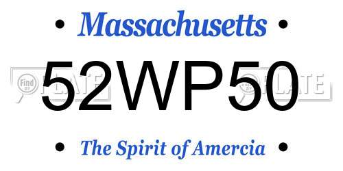 52WP50 Massachusetts License Plate