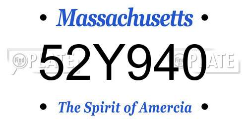 52Y940 Massachusetts License Plate