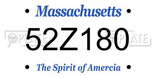 52Z180 Massachusetts License Plate
