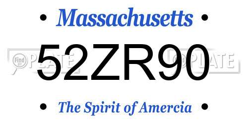 52ZR90 Massachusetts License Plate