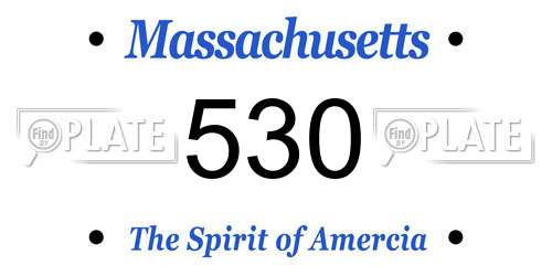 530 Massachusetts License Plate