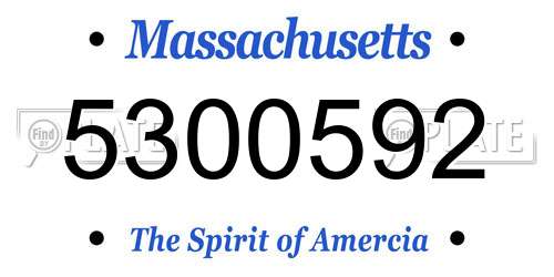 5300592 Massachusetts License Plate