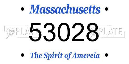 53028 Massachusetts License Plate