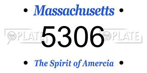 5306 Massachusetts License Plate