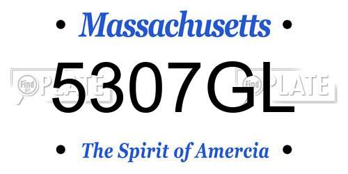 5307GL Massachusetts License Plate