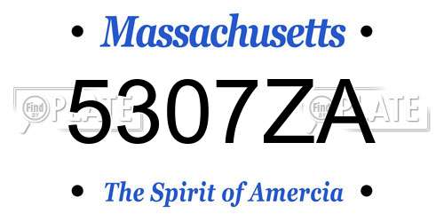 5307ZA Massachusetts License Plate