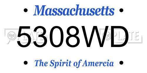 5308WD Massachusetts License Plate