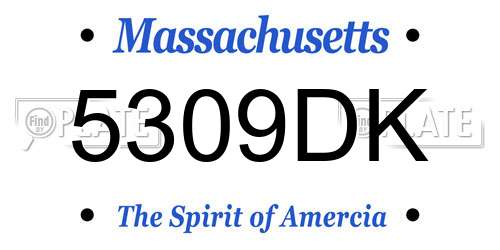 5309DK Massachusetts License Plate