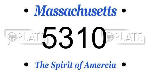 5310 Massachusetts License Plate