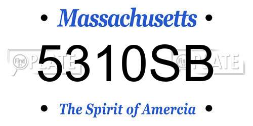 5310SB Massachusetts License Plate
