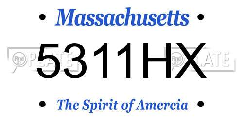 5311HX Massachusetts License Plate