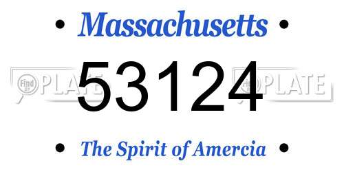 53124 Massachusetts License Plate