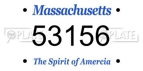 53156 Massachusetts License Plate