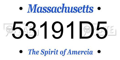 53191D5 Massachusetts License Plate