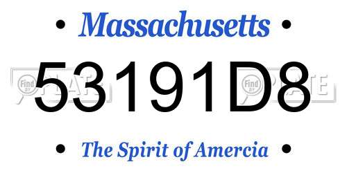 53191D8 Massachusetts License Plate