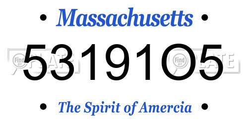 53191O5 Massachusetts License Plate