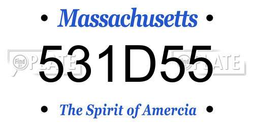 531D55 Massachusetts License Plate