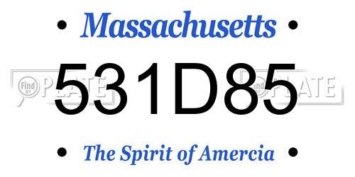 531D85 Massachusetts License Plate