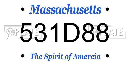 531D88 Massachusetts License Plate