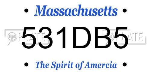531DB5 Massachusetts License Plate