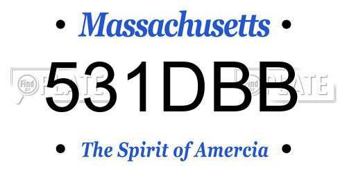 531DBB Massachusetts License Plate