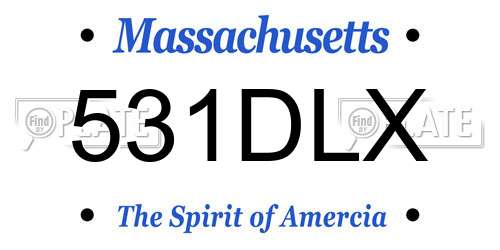 531DLX Massachusetts License Plate