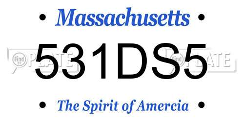531DS5 Massachusetts License Plate