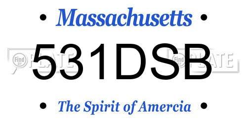 531DSB Massachusetts License Plate