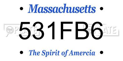 531FB6 Massachusetts License Plate