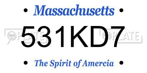 531KD7 Massachusetts License Plate