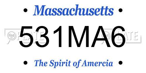 531MA6 Massachusetts License Plate