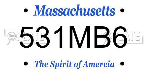 531MB6 Massachusetts License Plate