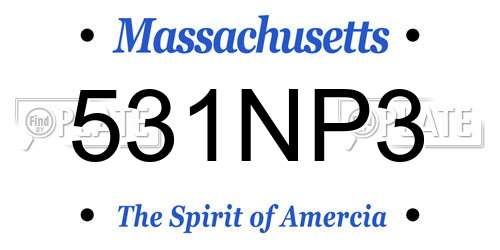 531NP3 Massachusetts License Plate