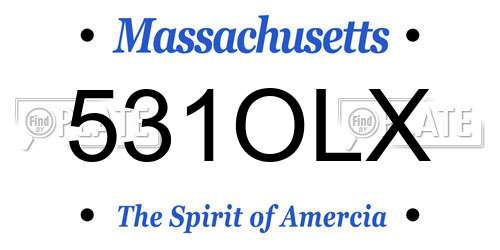 531OLX Massachusetts License Plate