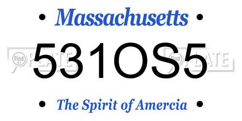 531OS5 Massachusetts License Plate
