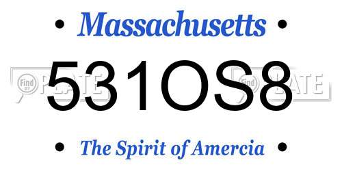 531OS8 Massachusetts License Plate