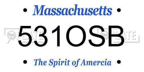 531OSB Massachusetts License Plate