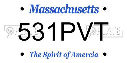 531PVT Massachusetts License Plate
