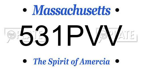 531PVV Massachusetts License Plate